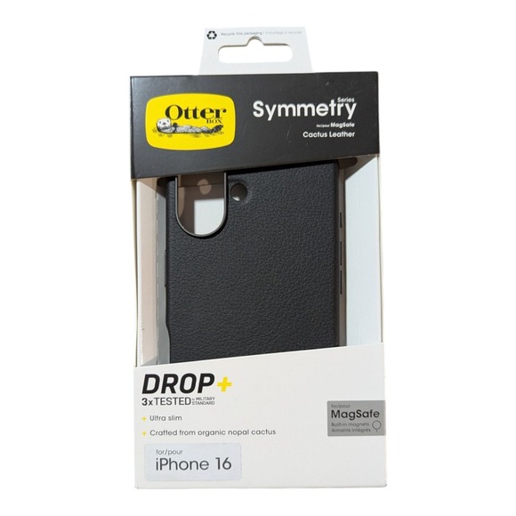 N3-N‎ OtterBox Symmetry Cactus Leather MagSafe Case Apple iPhone 16 - Black - Picture 1 of 1